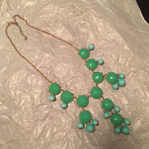 EUC J Crew Teal Blue Bubble Chunky Bib Necklace - Picture 2 of 4